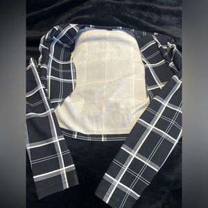 black and white blazer